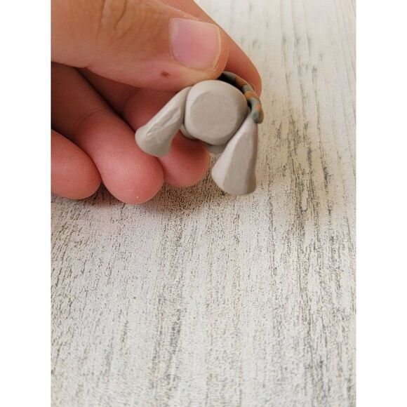 Handmade mini teddy bear earmuffs heart Xmas Decor figure - Picture 4 of 4